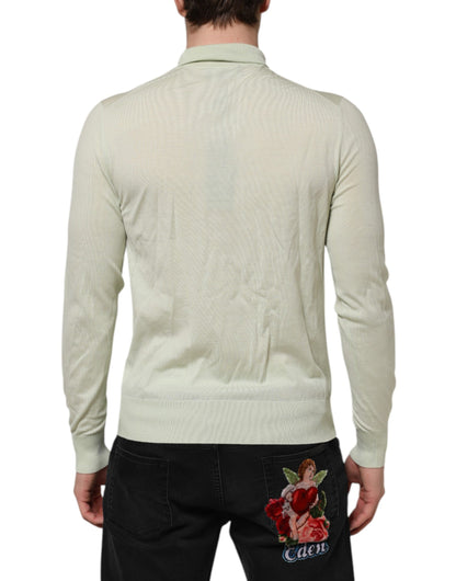 Dolce & Gabbana Mint Green Wool Turtleneck Pullover Sweater
