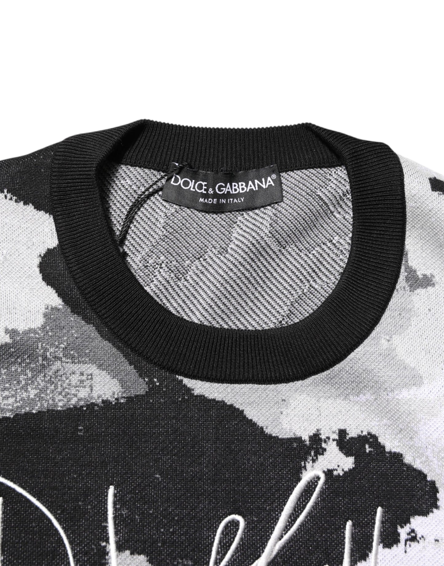 Dolce &amp; Gabbana Mehrfarbiger Seiden-Camouflage-Pullover