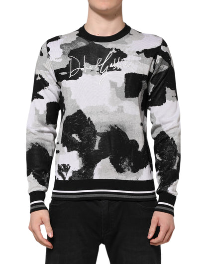 Dolce &amp; Gabbana Mehrfarbiger Seiden-Camouflage-Pullover