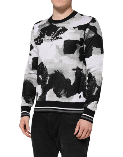 Dolce &amp; Gabbana Mehrfarbiger Seiden-Camouflage-Pullover