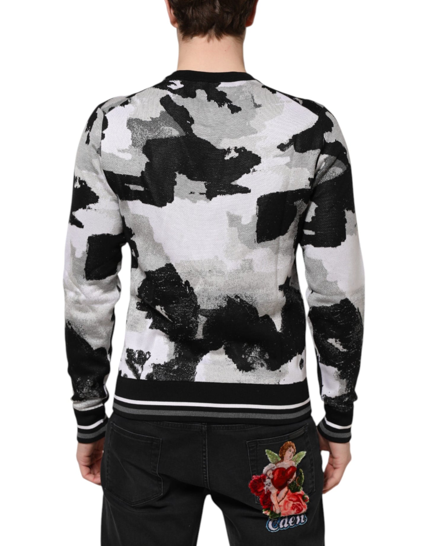 Dolce &amp; Gabbana Mehrfarbiger Seiden-Camouflage-Pullover