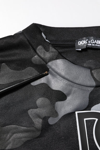 Dolce & Gabbana Black Camouflage Pullover Sweatshirt Sweater