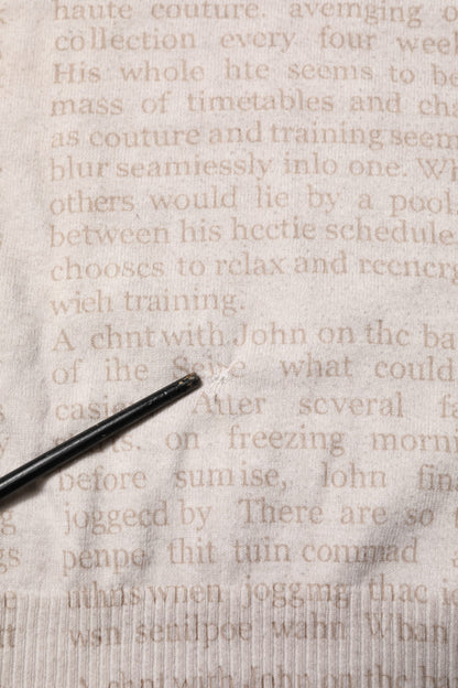 John Galliano Beige bedruckter Rundhalspullover mit langen Ärmeln für Herren