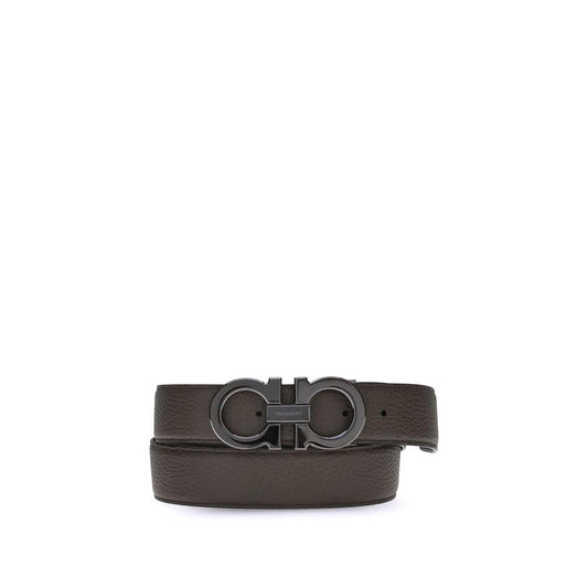 Ferragamo Brown Calf Leather Bos Taurus Regular Belt