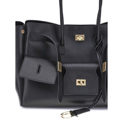 Balenciaga Schultertasche aus schwarzem Kalbsleder Bos Taurus