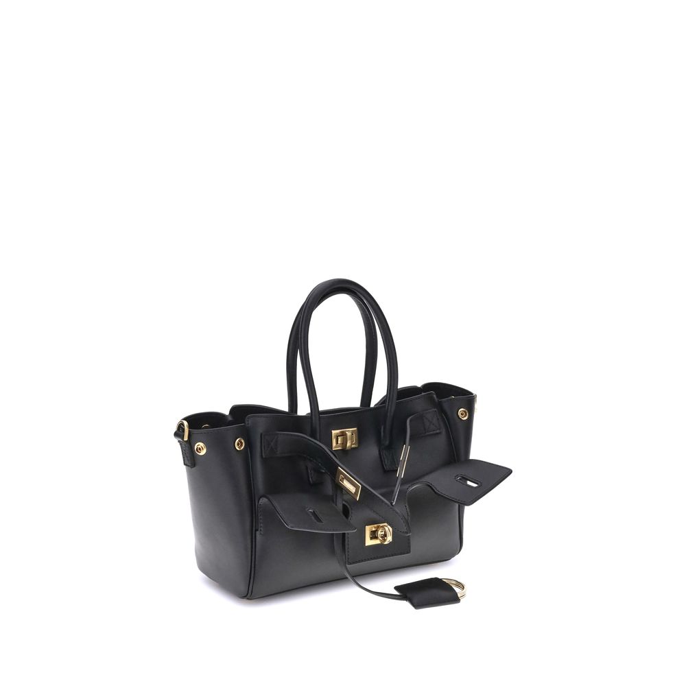 Balenciaga Schultertasche aus schwarzem Kalbsleder Bos Taurus
