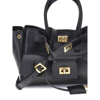 Balenciaga Schultertasche aus schwarzem Kalbsleder Bos Taurus