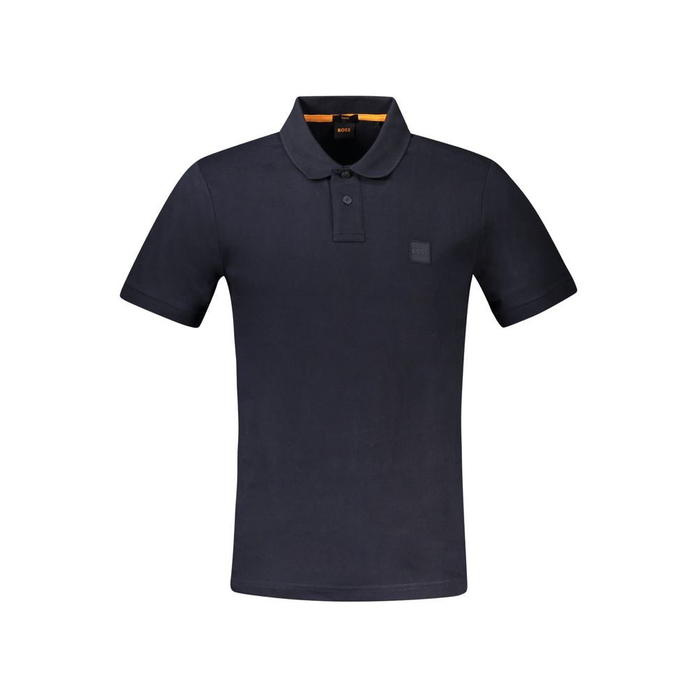 Hugo Boss – Blaues Poloshirt aus Baumwolle