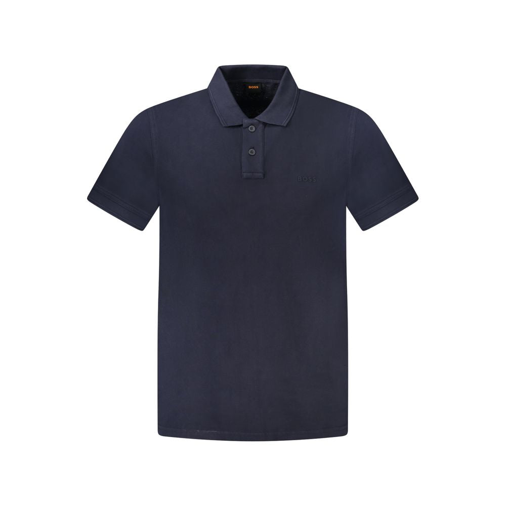 Hugo Boss – Blaues Poloshirt aus Baumwolle