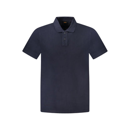 Hugo Boss – Blaues Poloshirt aus Baumwolle
