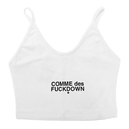 Comme Des Fuckdown Weißes Baumwoll-Crop-Top für Damen