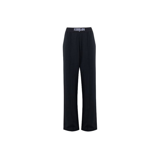Comme Des Fuckdown Schwarze Palazzo-Hose aus Polyester für Damen