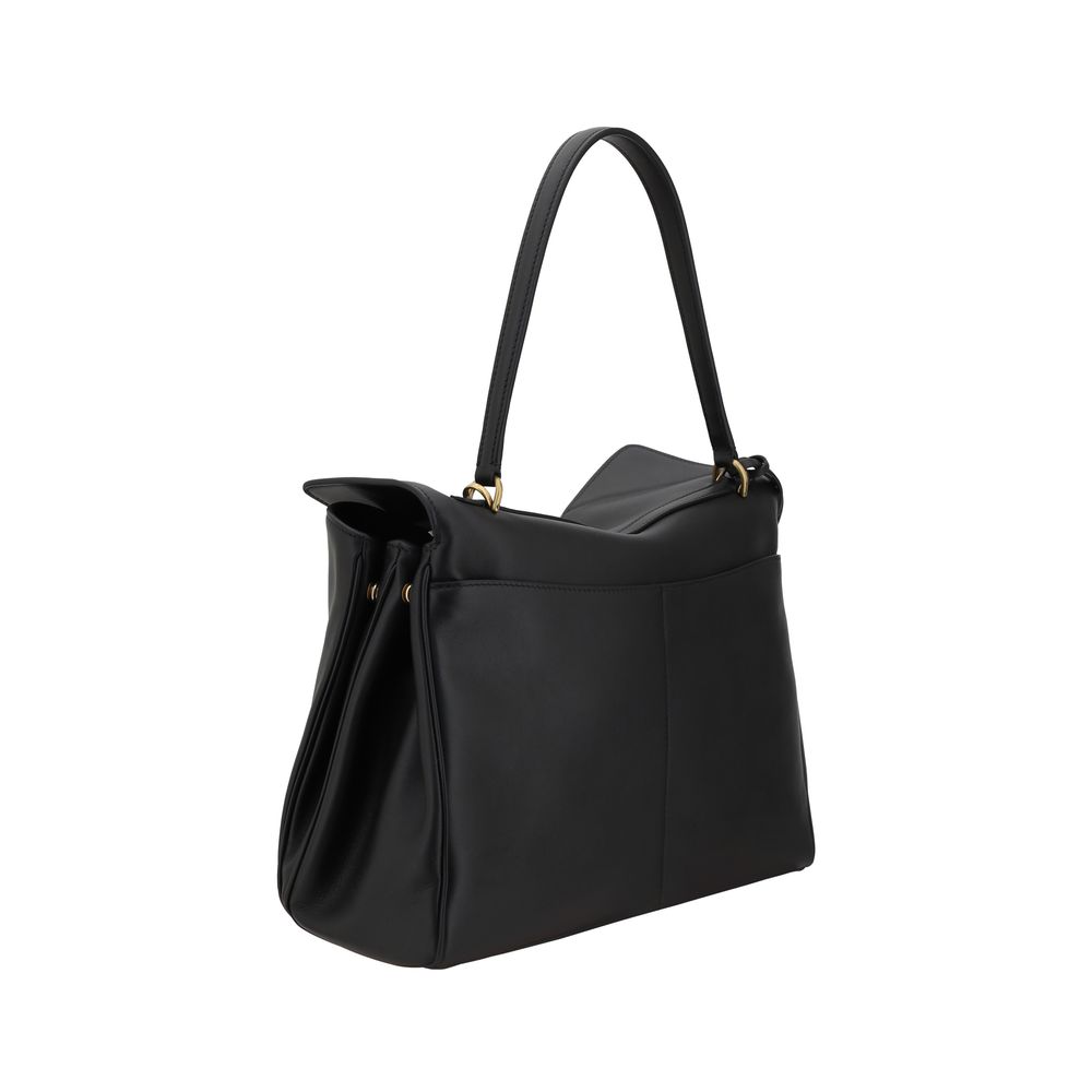 Balenciaga Schultertasche aus schwarzem Kalbsleder Bos Taurus
