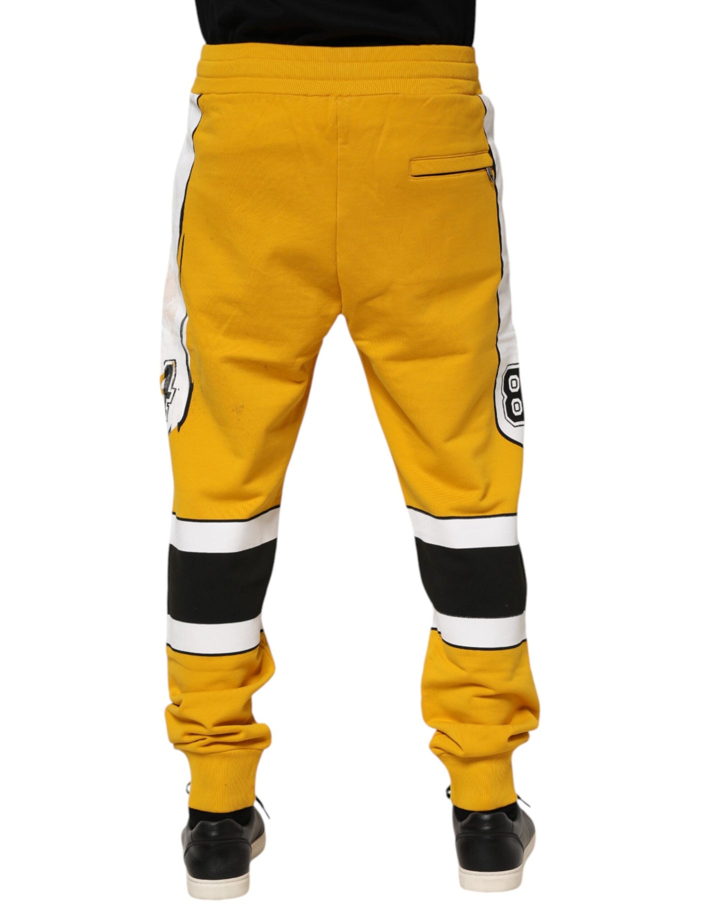 Dolce &amp; Gabbana – Jogginghose aus gelber Baumwolle mit Aufdruck