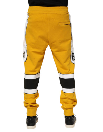 Dolce &amp; Gabbana – Jogginghose aus gelber Baumwolle mit Aufdruck