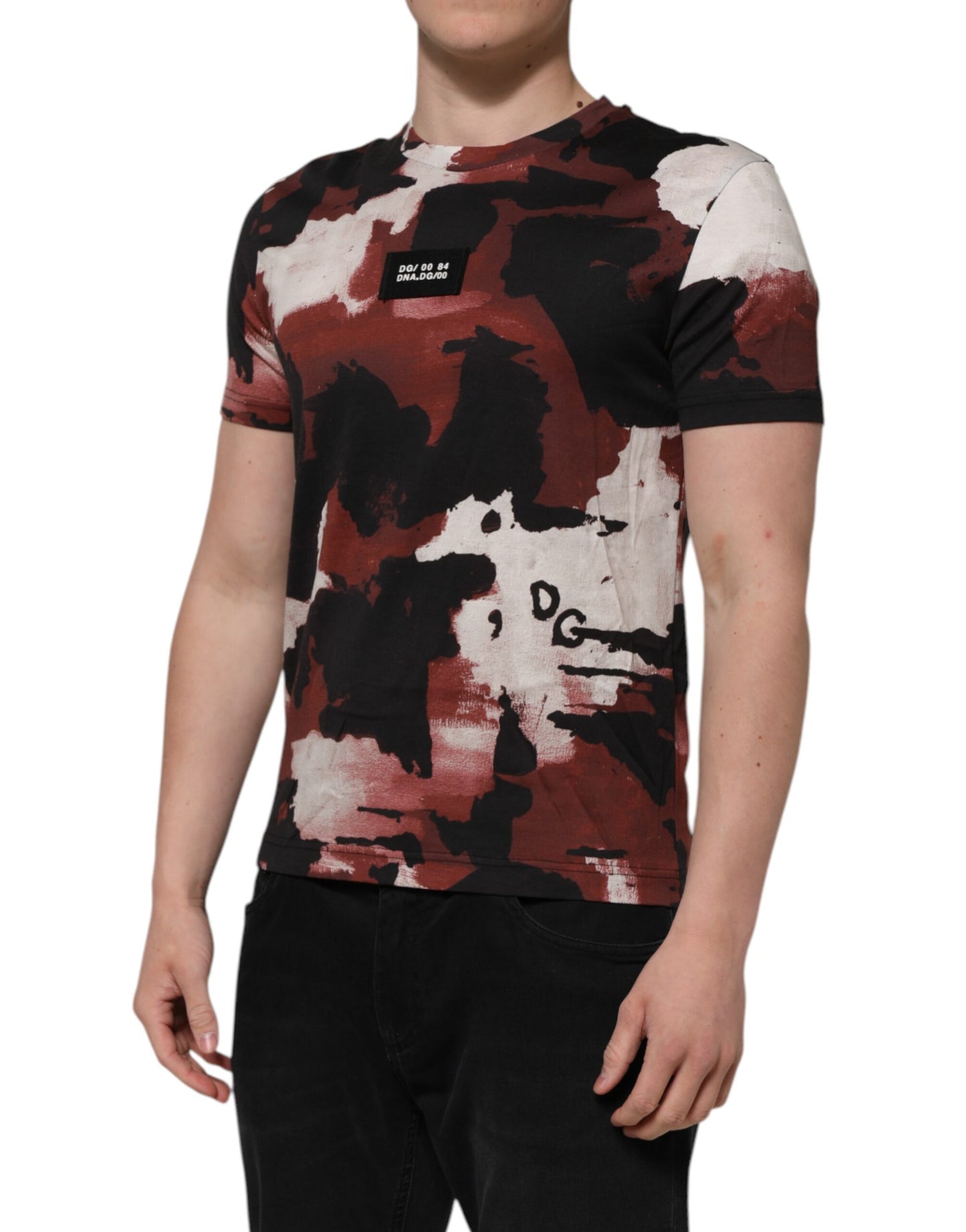 Dolce &amp; Gabbana Mehrfarbiges Camouflage-T-Shirt für Herren mit Rundhalsausschnitt