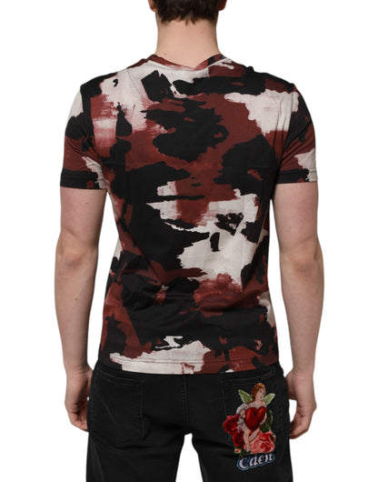 Dolce &amp; Gabbana Mehrfarbiges Camouflage-T-Shirt für Herren mit Rundhalsausschnitt