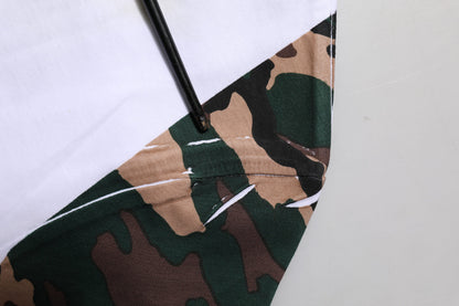 Dolce &amp; Gabbana Weißes Camouflage-T-Shirt aus Baumwolle für Herren mit Rundhalsausschnitt
