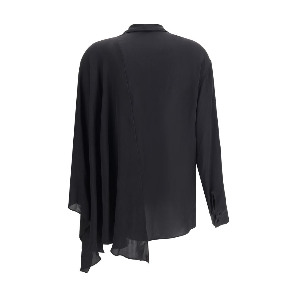 Schwarze Seidenbluse von Balenciaga
