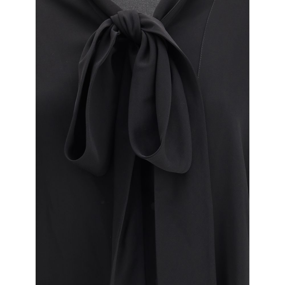 Schwarze Seidenbluse von Balenciaga