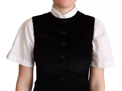 Dolce &amp; Gabbana Weste mit Leopardenmuster, schwarz-braun