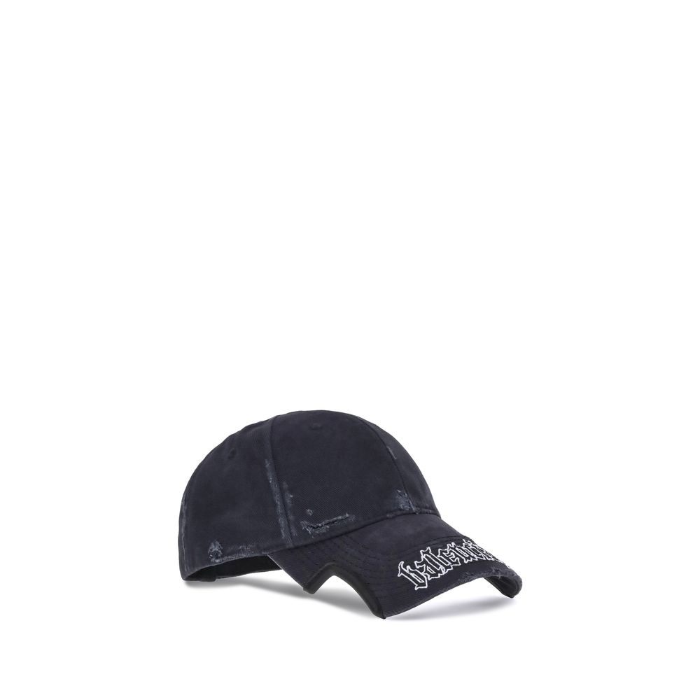 Balenciaga Schwarze Baumwollkappe (Baseballkappe)