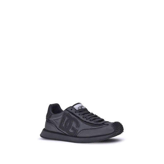 Dolce & Gabbana Black Fabric Low Top Sneakers