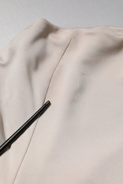 Roberto Cavalli Ivory Viscose Sheath Knee Length Dress