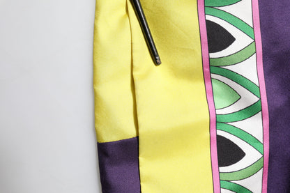 Dolce &amp; Gabbana – Blauer Wickelmantel aus Seide mit Blumenmuster und langen Ärmeln