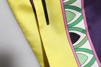 Dolce &amp; Gabbana – Blauer Wickelmantel aus Seide mit Blumenmuster und langen Ärmeln