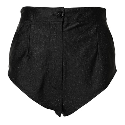 Dolce &amp; Gabbana – Schwarze Hotpants-Shorts aus Viskose mit hoher Taille