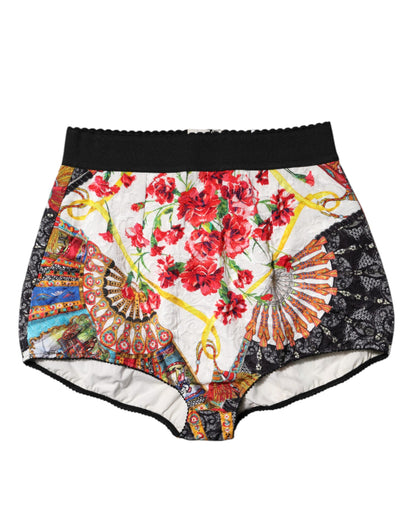 Dolce &amp; Gabbana Hotpants mit mehrfarbigem Blumenmuster und hoher Taille