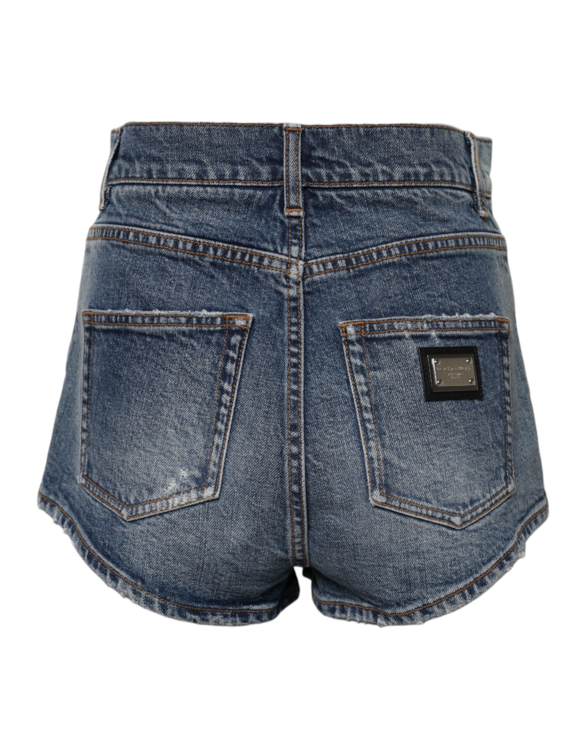 Dolce &amp; Gabbana – Blaue Hotpants-Shorts aus zerfetztem Denim und Baumwolle