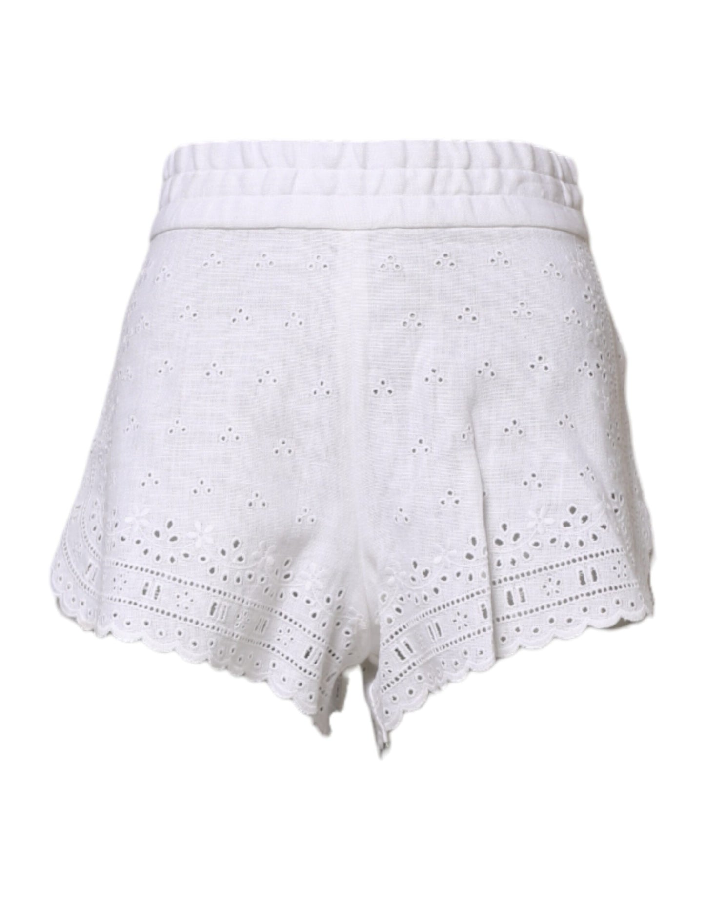 Dolce &amp; Gabbana – Weiße Hotpants-Shorts aus Leinen mit hoher Taille