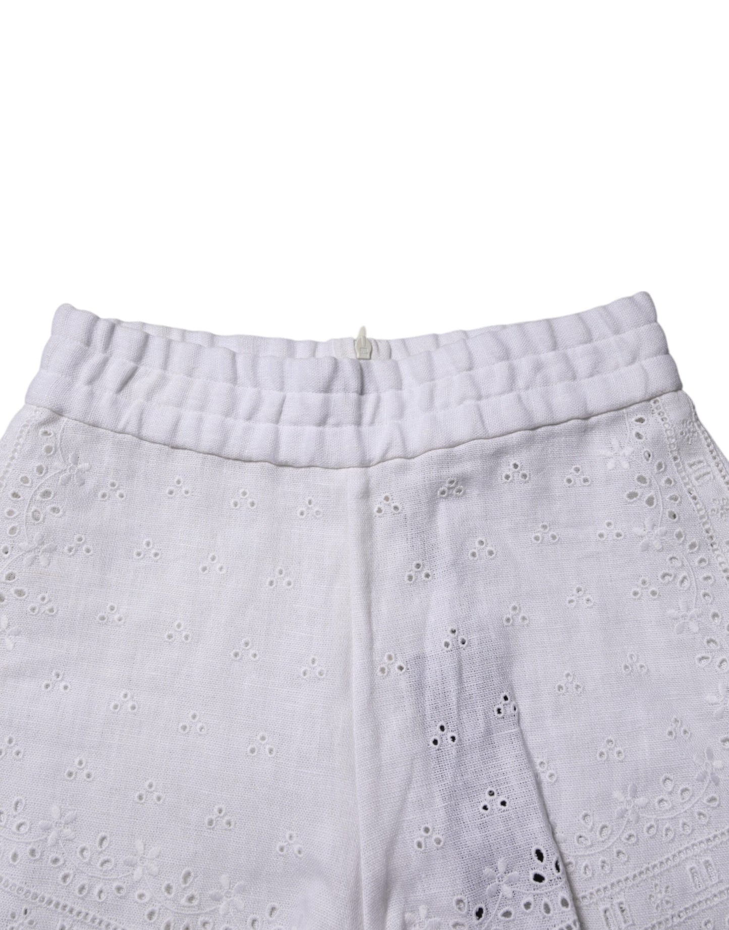 Dolce &amp; Gabbana – Weiße Hotpants-Shorts aus Leinen mit hoher Taille