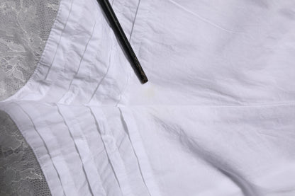 Dolce &amp; Gabbana – Weiße Shorts aus Baumwolle mit Spitzeneinsätzen und hoher Taille