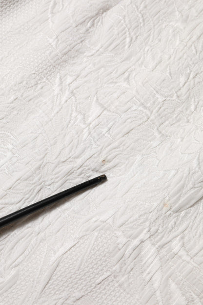 Dolce &amp; Gabbana – Weißer A-Linien-Rock aus geblümtem Brokat mit hoher Taille