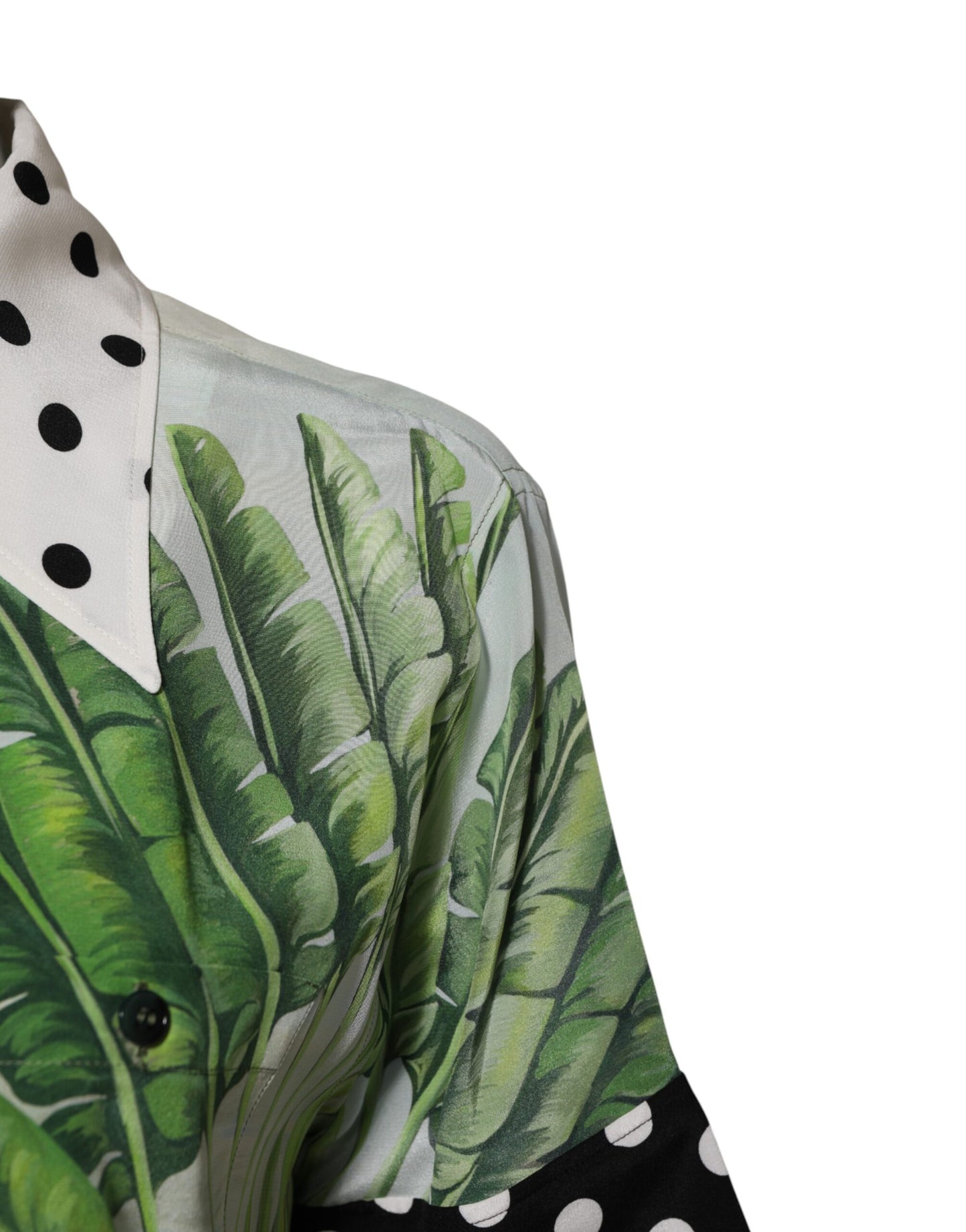 Dolce &amp; Gabbana – Mehrfarbig bedrucktes Hemdoberteil aus Seide mit Kragen