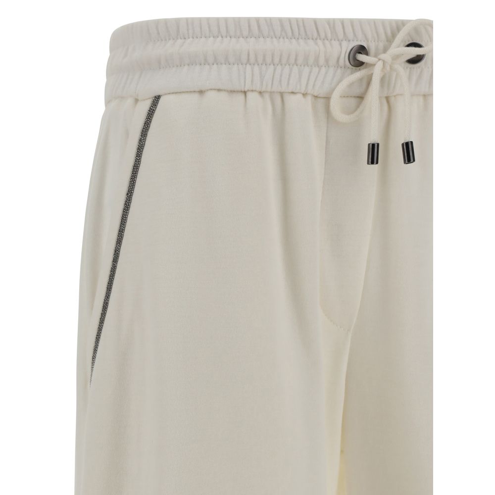 Brunello Cucinelli Weiße Freizeithose aus Baumwolle