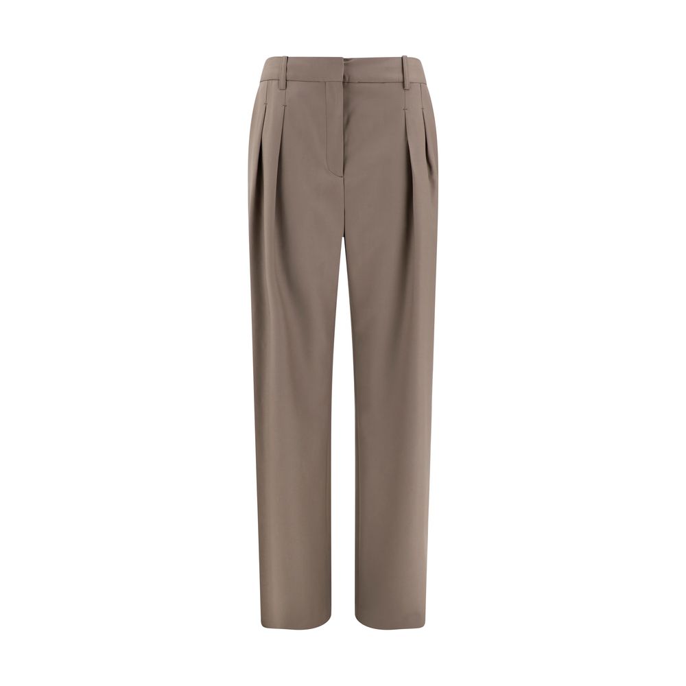 Loulou De Saison Bicolor Fleece Wool Flared Pants