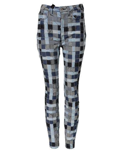 Dolce &amp; Gabbana – Mehrfarbige Skinny-Jeans im Patchwork-Stil