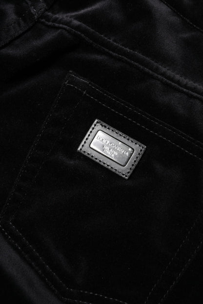 Dolce &amp; Gabbana – Schwarze Skinny-Capri-Cropped-Jeans aus Baumwolle