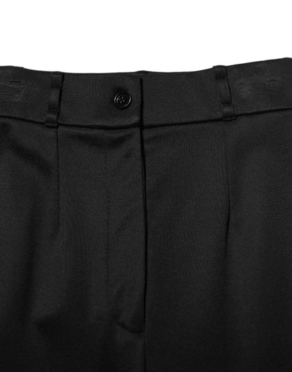 Dolce &amp; Gabbana Schwarze Skinny-Leggings aus Nylon mit hoher Taille