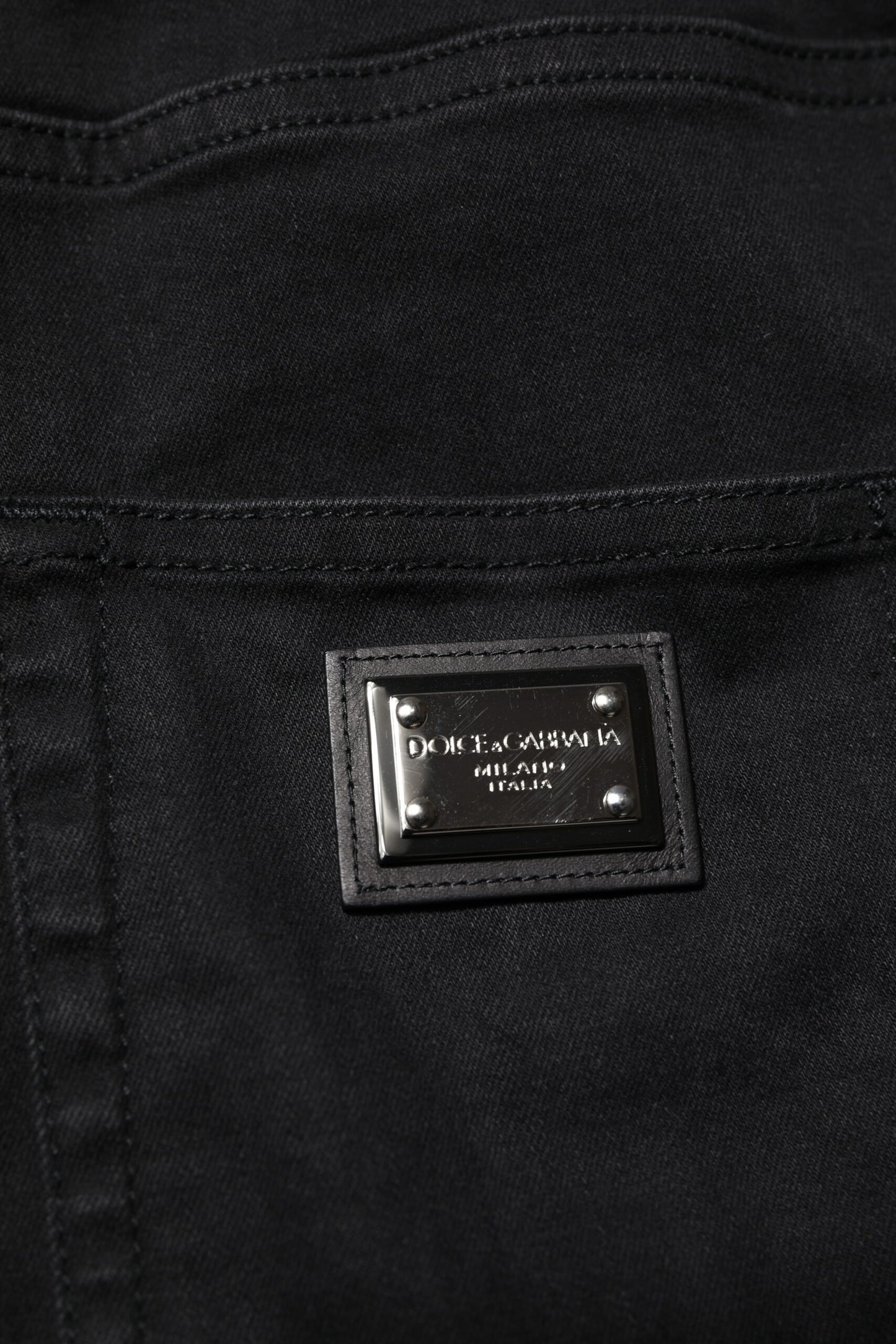 Dolce &amp; Gabbana – Schwarze Skinny-Jeans aus Baumwolle mit hoher Taille 