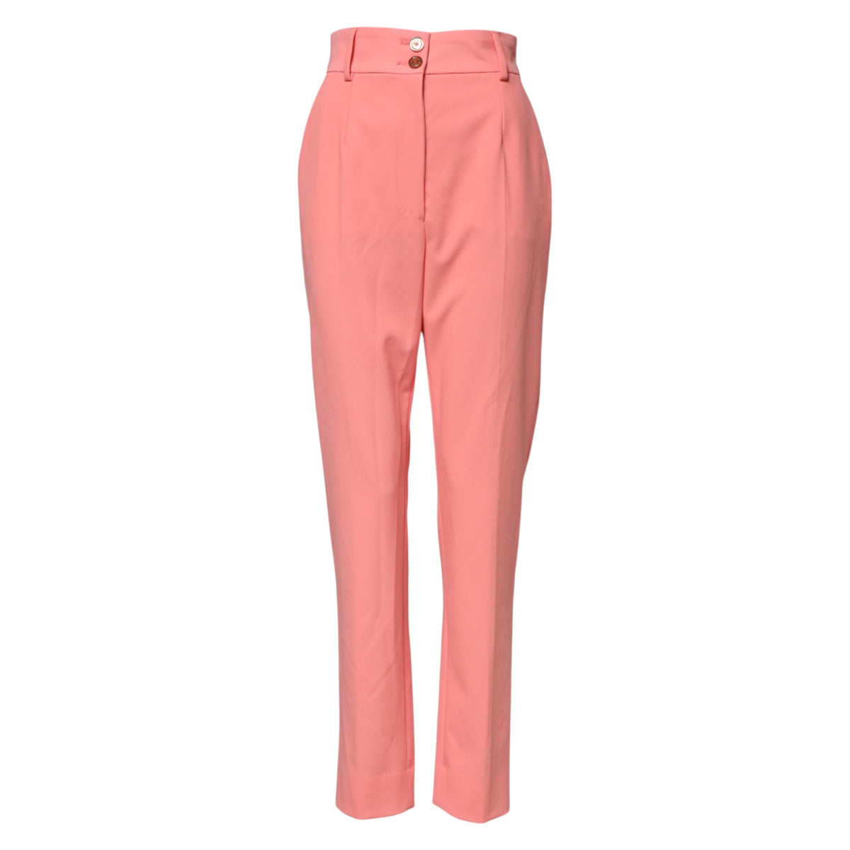 Dolce &amp; Gabbana – Schmal zulaufende Anzughose in Rosa mit hoher Taille