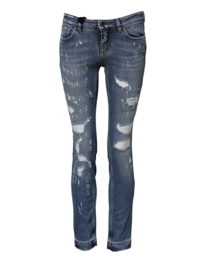 Dolce &amp; Gabbana – Hübsche, zerfetzte Skinny-Jeans in Blau 