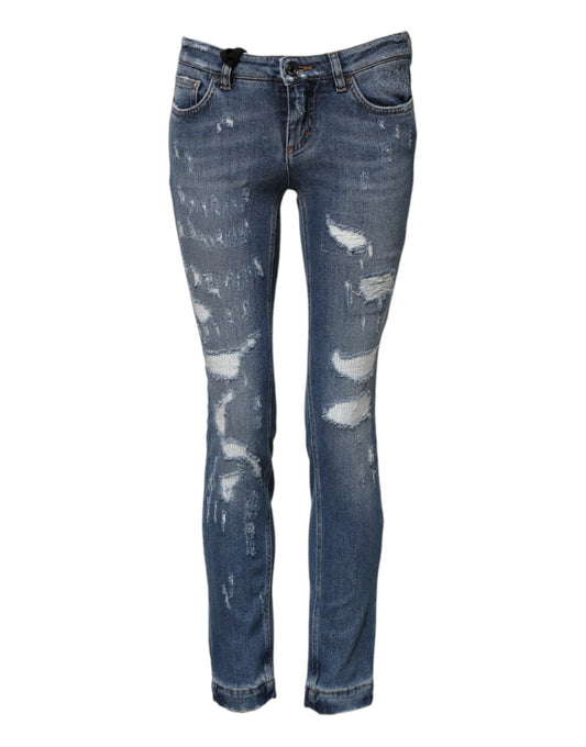 Dolce &amp; Gabbana – Hübsche, zerfetzte Skinny-Jeans in Blau 