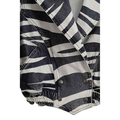 Retrofête Schwarz-weißer Baumwollblazer