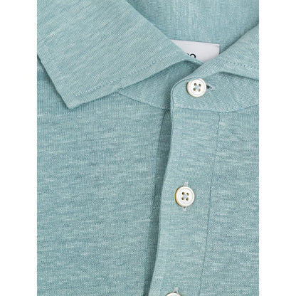 Gran Sasso Blue Linen Polo Shirt