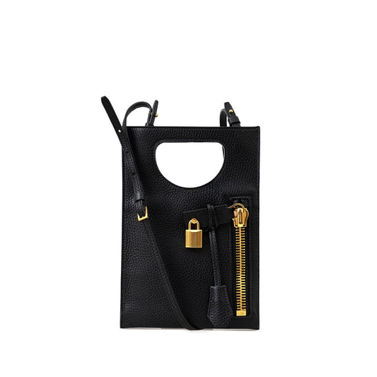 Tom Ford Black Leather Shoulder Bag